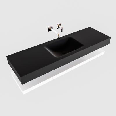 Badkamermeubel BWS Ibiza 150 cm met Mat Wit Planchet Solid Surface Wastafel Mat Zwart (acht varianten)