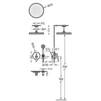 Regendoucheset Tres Clasic Mengkraan Plafondarm Incl. Handdouche Chroom Tres - thumbnail