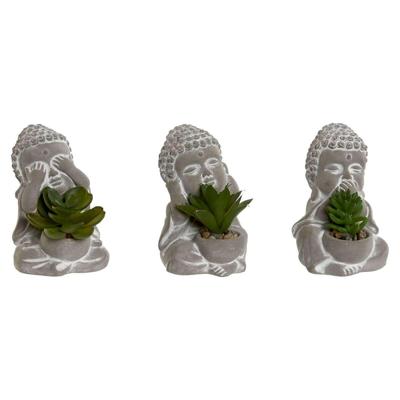 Decoratieve plant Home ESPRIT Polyethyleen Cement Boeddha Orientaals 8,5 x 7 x 11 cm (3 Stuks) Decoratieve plant Home ESPRIT Polyethyleen Cement Boeddha Orientaals 8,5 x 7 x 11 cm (3 Stuks)