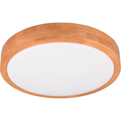 LED Plafondlamp - Trion Osea - 24W - Warm Wit 3000K - Dimbaar - Beige - Natuur Hout