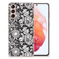 Samsung Galaxy S21 | TPU Case | Black Flowers - thumbnail