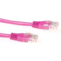 ACT Roze 10 meter U/UTP CAT5E patchkabel met RJ45 connectoren - thumbnail