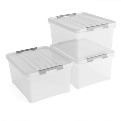 Curver Opbergboxen 3 St Handy+ Met Deksel 35 L Transparant