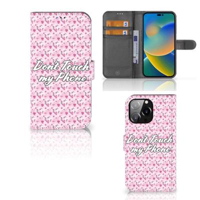 iPhone 14 Pro Max Portemonnee Hoesje Flowers Pink DTMP iPhone 14 Pro Max Portemonnee Hoesje Flowers Pink DTMP