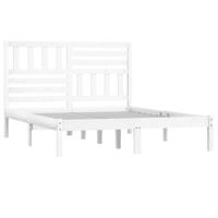 Bedframe massief grenenhout wit 140x190 cm - thumbnail
