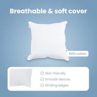 VidaXL Hoofdkussen met kussen 2 pcs wit 40 x 40 cm katoen - thumbnail