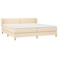 Boxspring met matras stof crèmekleurig 200x200 cm - thumbnail