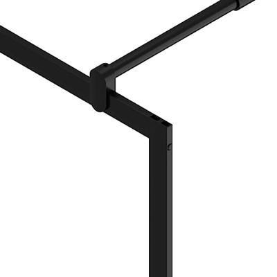 Inloopdouchewand transparant 90x195 cm ESG-glas zwart - thumbnail