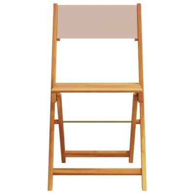 Bistrostoelen 2 st massief acaciahout en stof taupe Bistrostoelen 2 st massief acaciahout en stof taupe
