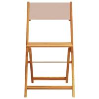 Bistrostoelen 2 st massief acaciahout en stof taupe - thumbnail