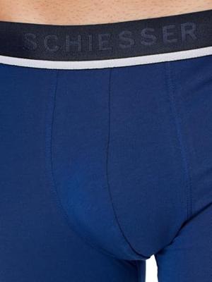 Schiesser Boxershorts 95/5 blauw-zwart 3-pack