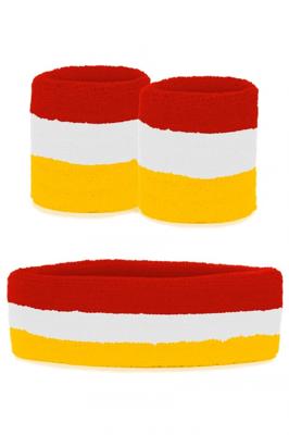Zweetbandjes Set Rood/Wit/Geel Oeteldonk