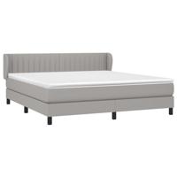 Boxspring met matras stof lichtgrijs 160x200 cm - thumbnail