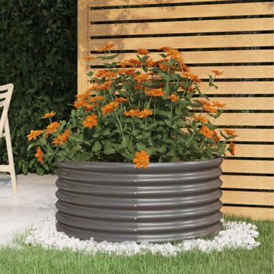 VidaXL Plantenbak 80x80x36 cm gegalvaniseerd staal grijs
