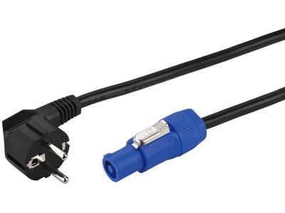 Monacor AAC-115P Stroom Aansluitkabel [1x Randaarde stekker - 1x PowerCon-stekker] 2 m Zwart