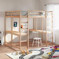 Hoogslaper met bureau en ladder massief grenenhout 160x200 cm - thumbnail