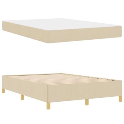 Boxspring bed met matras Crème en Wit 160 x 200 cm Stof