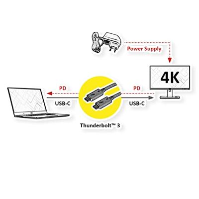 ROLINE Thunderbolt™ 3 kabel, C-C, ST/ST, 20Gbit/s, 100W, zwart, 2 m