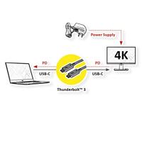 ROLINE Thunderbolt™ 3 kabel, C-C, ST/ST, 20Gbit/s, 100W, zwart, 2 m - thumbnail