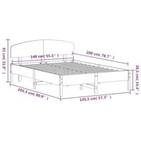 Bedframe zonder matras massief grenenhout 140x200 cm - thumbnail