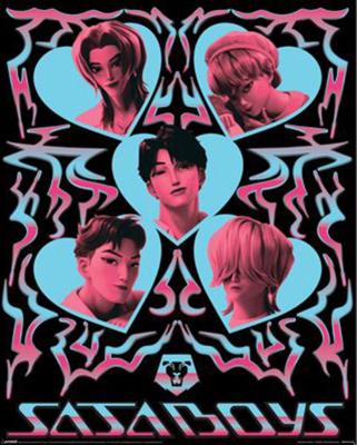 Poster K-Pop Demon Hunters - Saja Boys Hearts 40x50cm Poster K-Pop Demon Hunters - Saja Boys Hearts 40x50cm