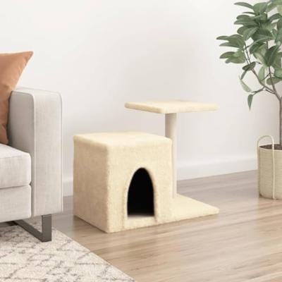 Kattenmeubel met sisal krabpalen 50,5 cm crmekleurig