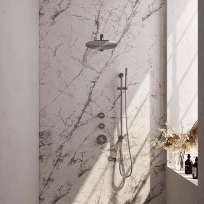 Brauer Brushed Edition Thermostatische Regendoucheset Inbouw - Hoofddouche 30 cm - Rechte Wandarm - Handdouche Staaf - Doucheslang - Geintegreerde Glijstang - Rvs