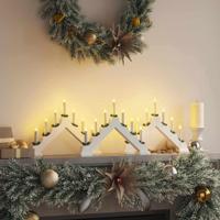 Kerst Kaars Brug 3 pcs Wit 39.5 x 5 x 29 cm Massief grenenhout - thumbnail