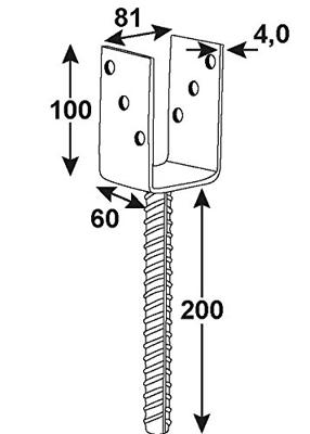 Connex Bodemverankering U 81X60X200 Vvz - HV4206