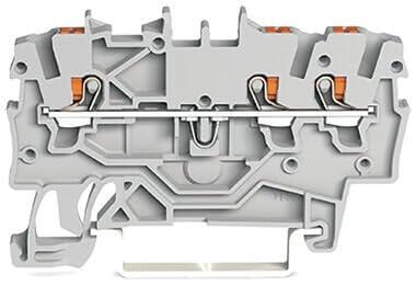 WAGO 2200-1301 Doorgangsklem 3.50 mm Push-In-klem Grijs 100 stuk(s)