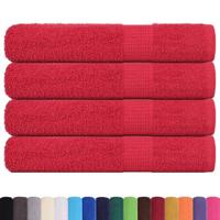 Handdoeken 4 st 100x200 cm 360 g/m 100% katoen rood - thumbnail