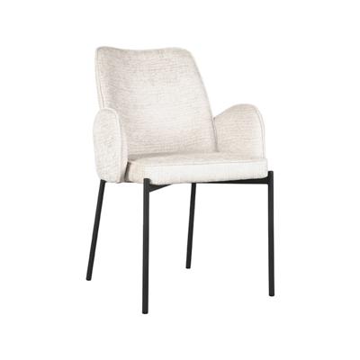 LABEL51 Eetkamerstoel Joni - Crème - Elegance - Black Frame
