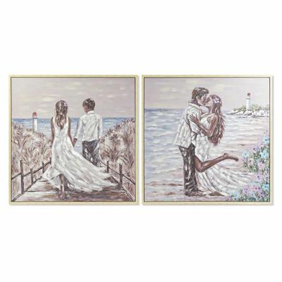 Schilderij DKD Home Decor Strand (100 x 4 x 100 cm) (2 Stuks)