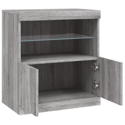 Dressoir met LED-verlichting 60x37x67 cm grijs sonoma eiken Dressoir met LED-verlichting 60x37x67 cm grijs sonoma eiken