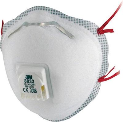 3M Stofmasker FFP3 8833 Wegwerp VE=10 - 8833 3M Stofmasker FFP3 8833 Wegwerp VE=10 - 8833