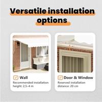 VidaXL Inklapbaar zonnescherm wit 400 x 200 cm stof - thumbnail