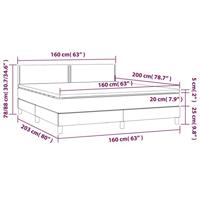 Boxspring met matras en LED fluweel donkergrijs 160x200 cm - thumbnail