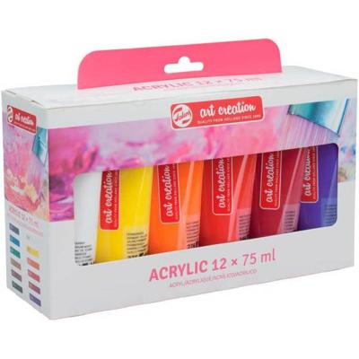 Talens Art Creation acrylverf tube van 75 ml, set van 12 tubes in geassorteerde kleuren
