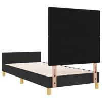 Bedframe met hoofdeinde Zwart 100 x 200 cm Stof - thumbnail