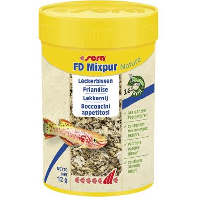 Sera FD Mixpur Nature 100ml - Natuurlijk Aquariumvoer met Daphnia, Tubifex, Muggenlarven, Krill zonder Kleurstoffen