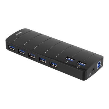 Deltaco UH-723 interface hub USB 3.2 Gen 1 (3.1 Gen 1) Type-A Zwart