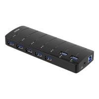 Deltaco UH-723 interface hub USB 3.2 Gen 1 (3.1 Gen 1) Type-A Zwart - thumbnail