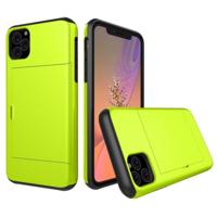 Schokbestendig robuuste Armor beschermhoes met kaartsleuf voor iPhone 11 Pro Max (groen) - thumbnail