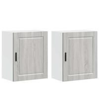 Keukenwandkasten 2 st Porto bewerkt hout grijs sonoma eiken - thumbnail