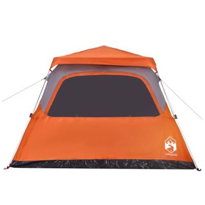 Koepeltent 6-persoons snelontgrendeling grijs en oranje Koepeltent 6-persoons snelontgrendeling grijs en oranje