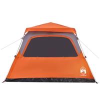 Koepeltent 6-persoons snelontgrendeling grijs en oranje - thumbnail