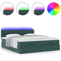 Ottoman bed met matrassen en LED's 180x200cm fluweel - thumbnail