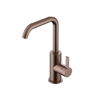 Hotbath Wastafelmengkraan Ace Met Draaibare Uitloop Gebogen 24 cm Geborsteld Koper PVD Hotbath Wastafelmengkraan Ace Met Draaibare Uitloop Gebogen 24 cm Geborsteld Koper PVD