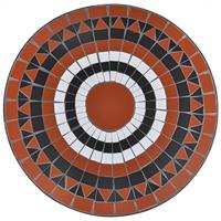 Bistrotafel 60 cm mozaek terracottakleur en wit - thumbnail