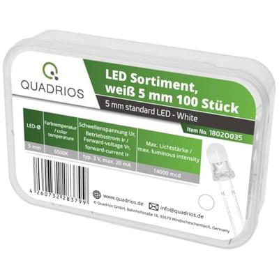 Quadrios LED-assortiment Koud-wit 5 mm 20 mA 3.0 V Quadrios LED-assortiment Koud-wit 5 mm 20 mA 3.0 V